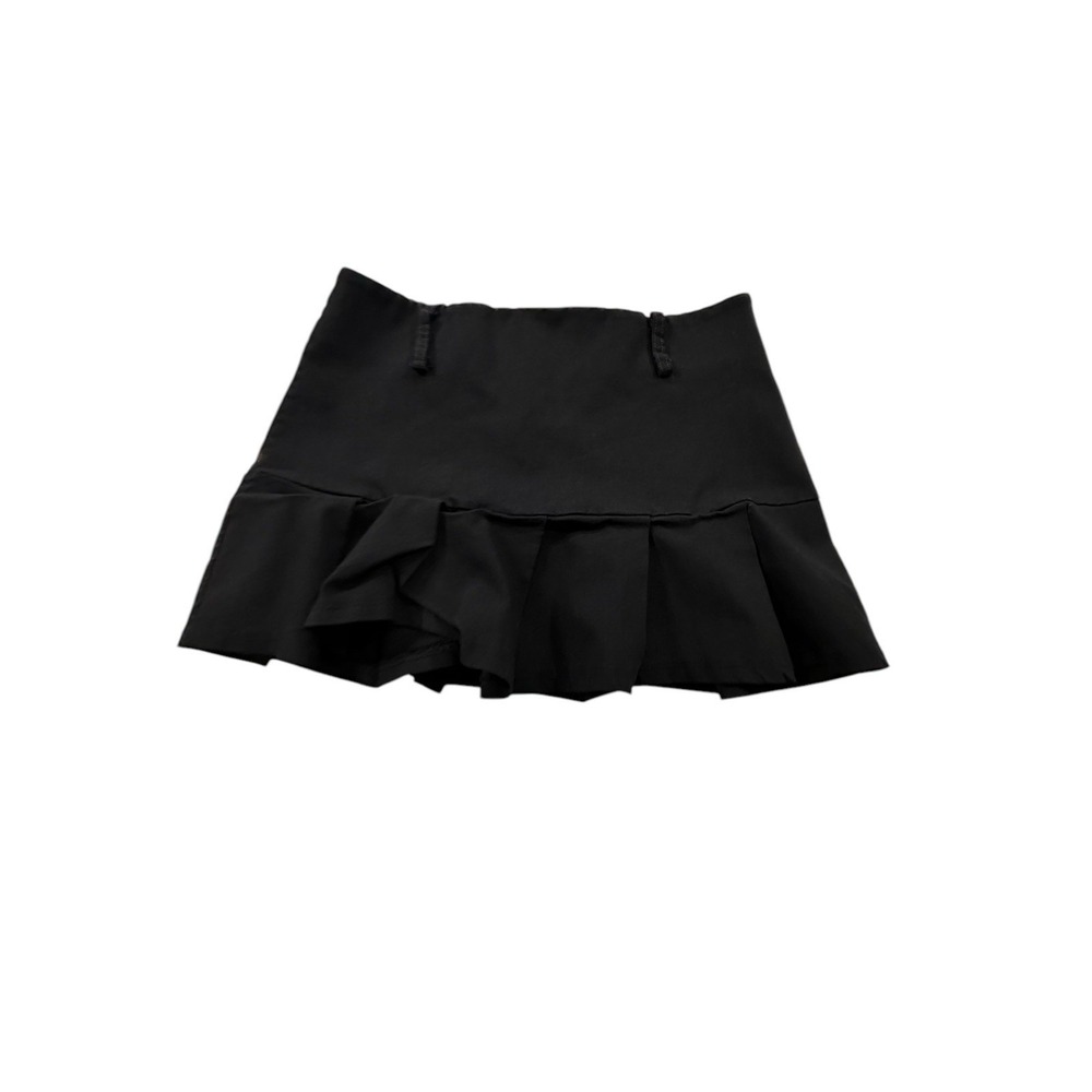 Charming Brand Girls Pleated Mini Skirt Size Large‎ Black 10" With 25" Waist EUC
